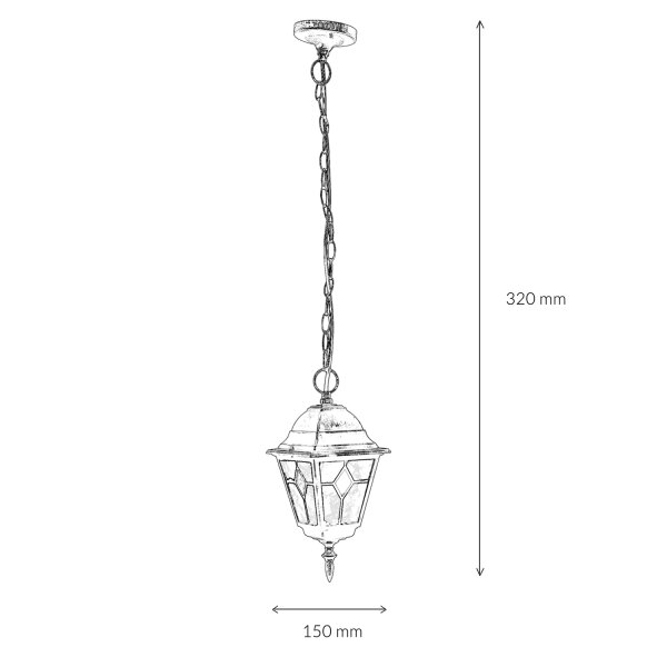 Lampes suspendues dextérieur or antique SALZBURG style Tiffany
