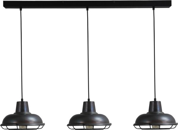 Lampe de cuisine vintage suspendue en métal noir et rouge