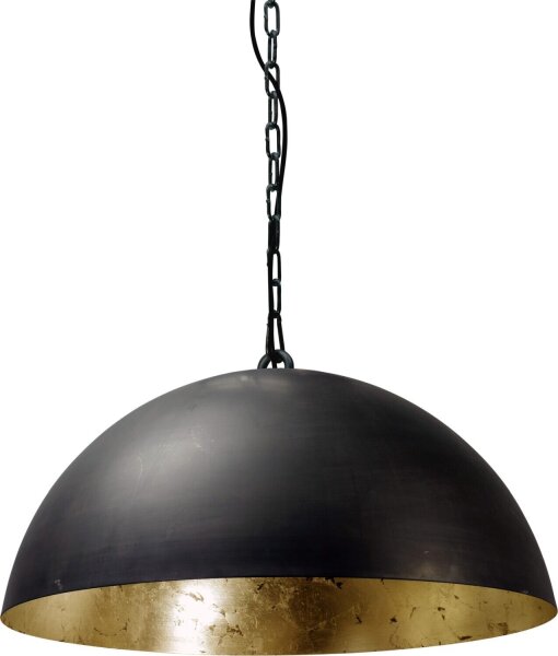 Suspension LARINO Gris Métal Feuille dor Ø50cm