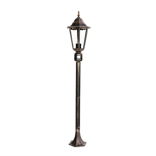 Lampe dallée avec détecteur de mouvement en noir cuivre
