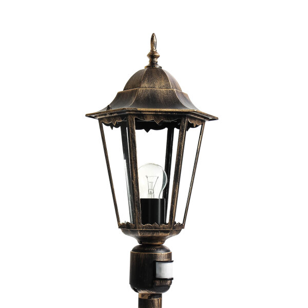 Lampe dallée avec détecteur de mouvement en noir cuivre