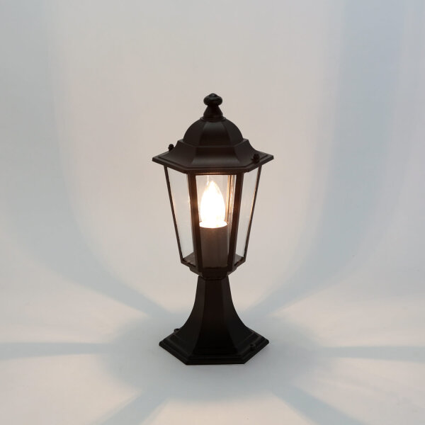 Socle Lampe dallée noire PARIS style campagnard E27