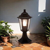 Socle Lampe dallée noire PARIS style campagnard E27