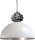 Lampe &agrave; suspendre industrielle XXL &Oslash;80cm blanc argent&eacute; LARINO