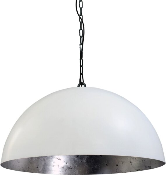 Lampe à suspendre XXL Ø80cm blanc argenté LARINO fait main