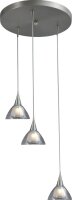 LED H&auml;ngelampe mit Glasschirm Modern in Nickel matt