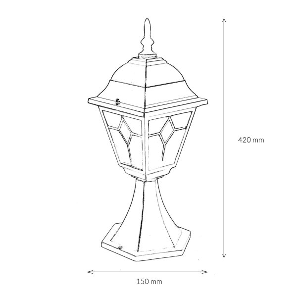 Lampe de socle rustique cuivre antique SALZBURG E27