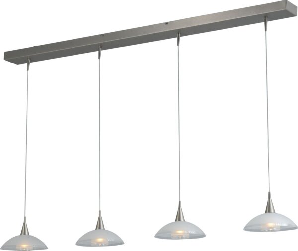 Lampe économique LED intemporelle avec abat-jour en verre aspect nickel