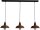 Lampe &agrave; suspendre brune antique &Oslash;25cm 3xE27 L:100cm PRATO