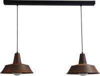 Lampe &agrave; suspendre industrielle brune antique...