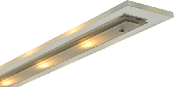 Dimmbare LED Pendelleuchte Glasschirm Nickel matt