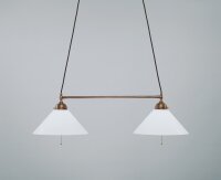 Jugendstil Hängeleuchte 2-fl Echt Messing D1