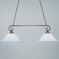 Jugendstil Hängeleuchte 2flm Messing D34