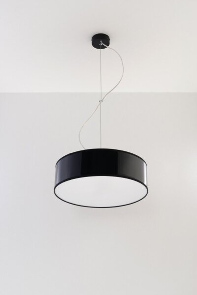 Suspension ronde moderne en noir