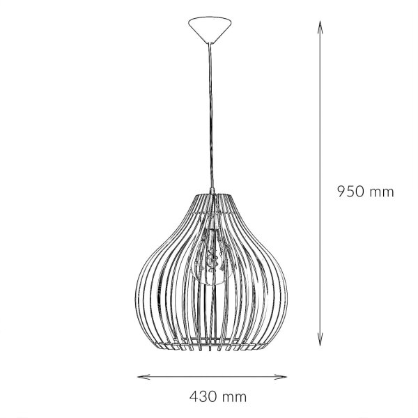 Suspension en bois ronde Ø43cm Moderne et chaleureuse NIGILIA