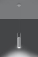 Lampe à suspendre Blanc Gris Métal...