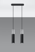 Lampe &agrave; suspendre Noir Gris M&eacute;tal...