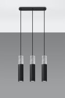 Suspension moderne m&eacute;tal b&eacute;ton 3 flammes GU10