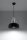 Suspension noire métal bois ronde Ø30cm Retro