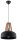 Suspension MANILIA Ø30cm rond rétro noir E27