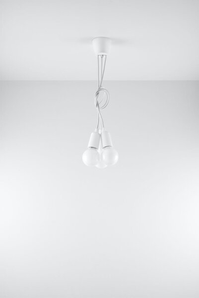 Hängeleuchte Weiß verstellbar bis 90cm Retro 3x E27