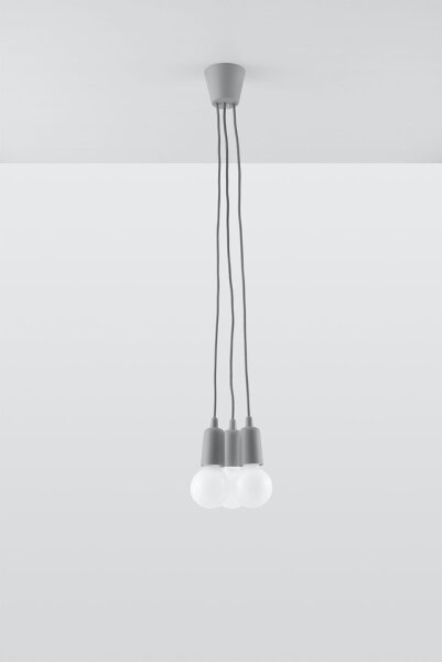 Lampe à suspendre réglable NESSA Gris Profondeur jusquà 90cm