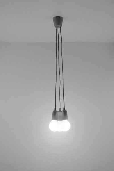 Lampe à suspendre réglable NESSA Gris Profondeur jusquà 90cm
