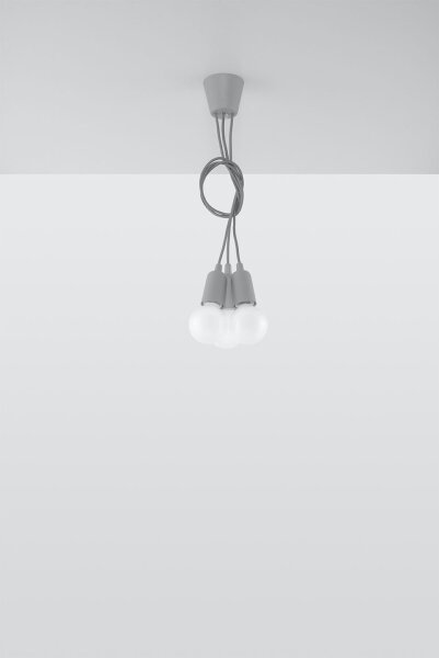 Lampe à suspendre réglable NESSA Gris Profondeur jusquà 90cm