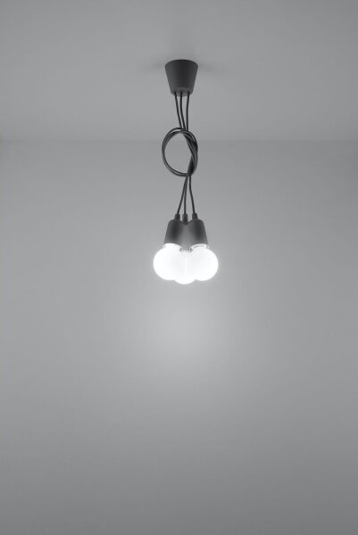 Lampe à suspendre réglable NESSA Gris Profondeur jusquà 90cm