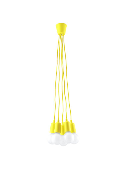 Lampe à suspendre jaune rétro réglable jusquà 90 cm pour E27