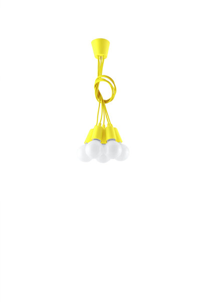 Lampe à suspendre jaune rétro réglable jusquà 90 cm pour E27