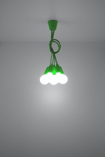 Vert Lampe à suspendre Rétro réglable 5 flammes pour E27