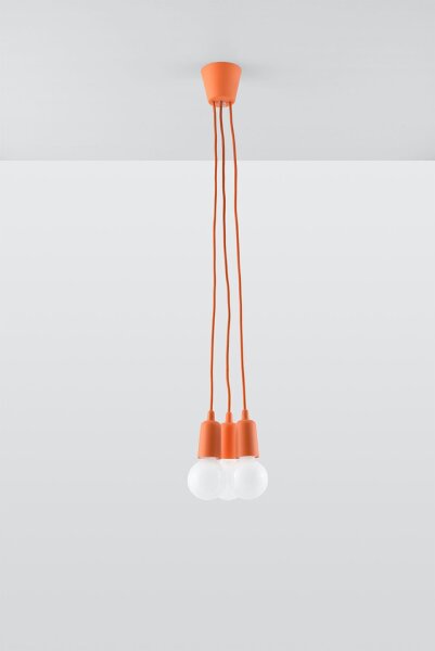 Hängelampe NESSA Orange Tiefe bis 90cm 5-flammig E27