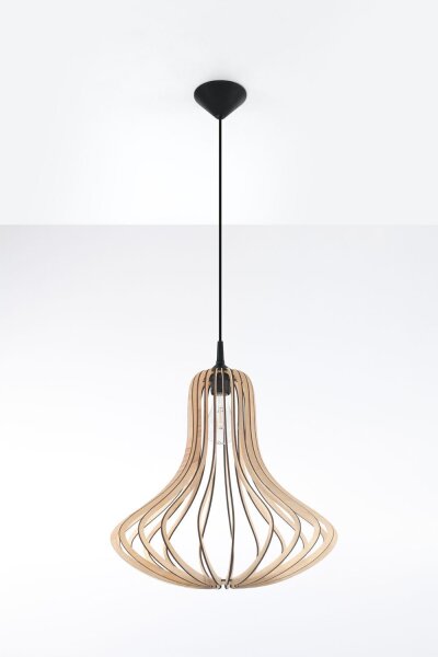 Holz Hängelampe LILAH Ø40cm wohnlich E27 Esstisch
