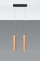 Lampe à suspendre en bois 2x GU10 Moderne Table...