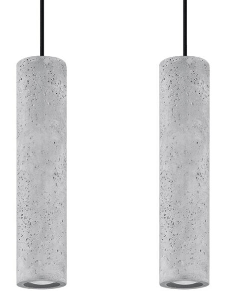 Lampe à suspendre moderne en béton 2x GU10 Moderne Cuisine Salle à manger