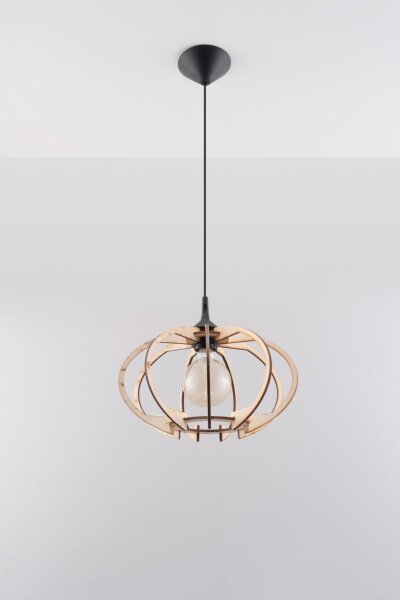 Hängelampe Holz Ø35cm Modern E27 wohnlich VIRIA