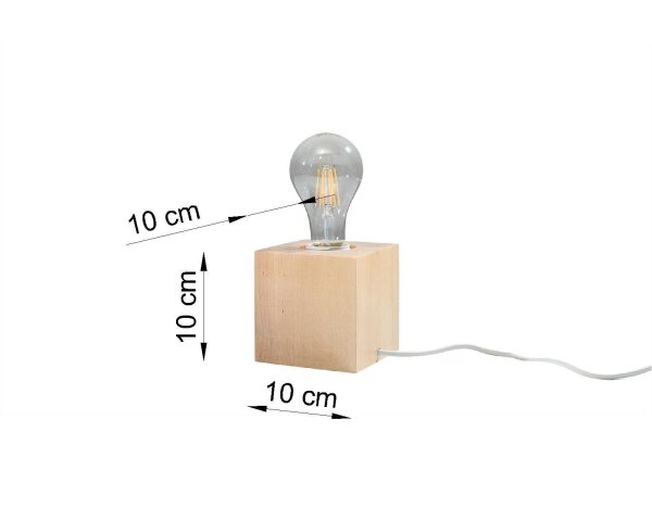 Holz Tischlampe eckig H:10cm klein Modern dekorativ für
