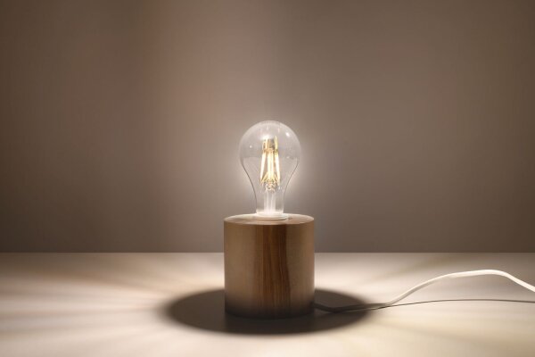 Petite lampe en bois ronde Ø10cm H:10cm pour E27 décoratif