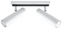 Weißer Deckenstrahler Metall L:30cm 2x GU10 DUCCIA
