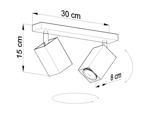 Grauer Strahler L:30cm Modern Metall FALERIA Wohnzimmer