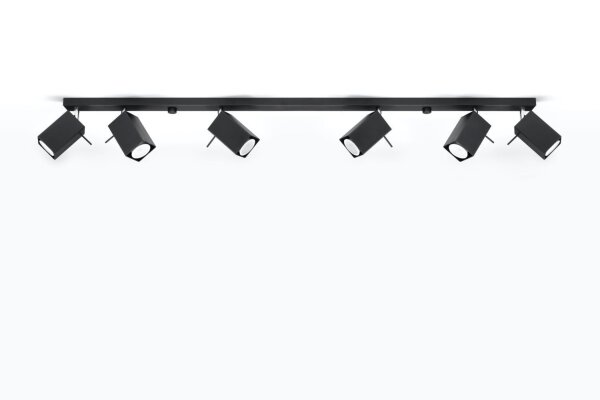 Schwarzer Deckenstrahler FALERIA 120 cm lang 6x GU10