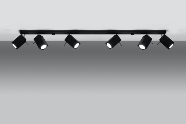 Schwarzer Deckenstrahler FALERIA 120 cm lang 6x GU10