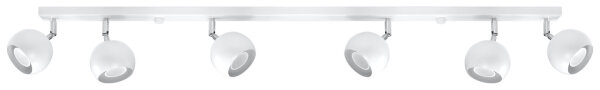 Große Deckenlampe Weiß 120 cm lang 6x GU10