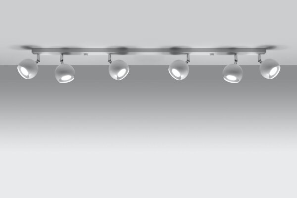 Große Deckenlampe Weiß 120 cm lang 6x GU10