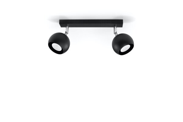 Spot de plafond rétro noir 2x GU10 L:30cm