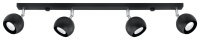 Schwarzer Strahler Stahl 4-flammig 80cm lang Retro GU10