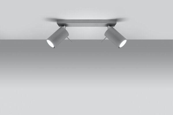 Grauer Deckenstrahler ETNA L:30cm 2x GU10