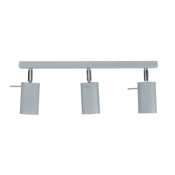 Grauer Deckenstrahler Metall L:45cm 3x GU10 vielseitig