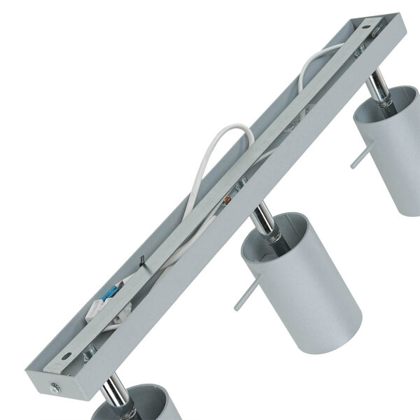 Grauer Deckenstrahler Metall L:45cm 3x GU10 vielseitig